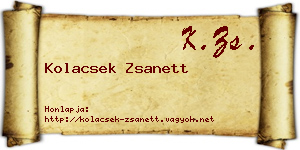 Kolacsek Zsanett névjegykártya