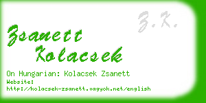 zsanett kolacsek business card